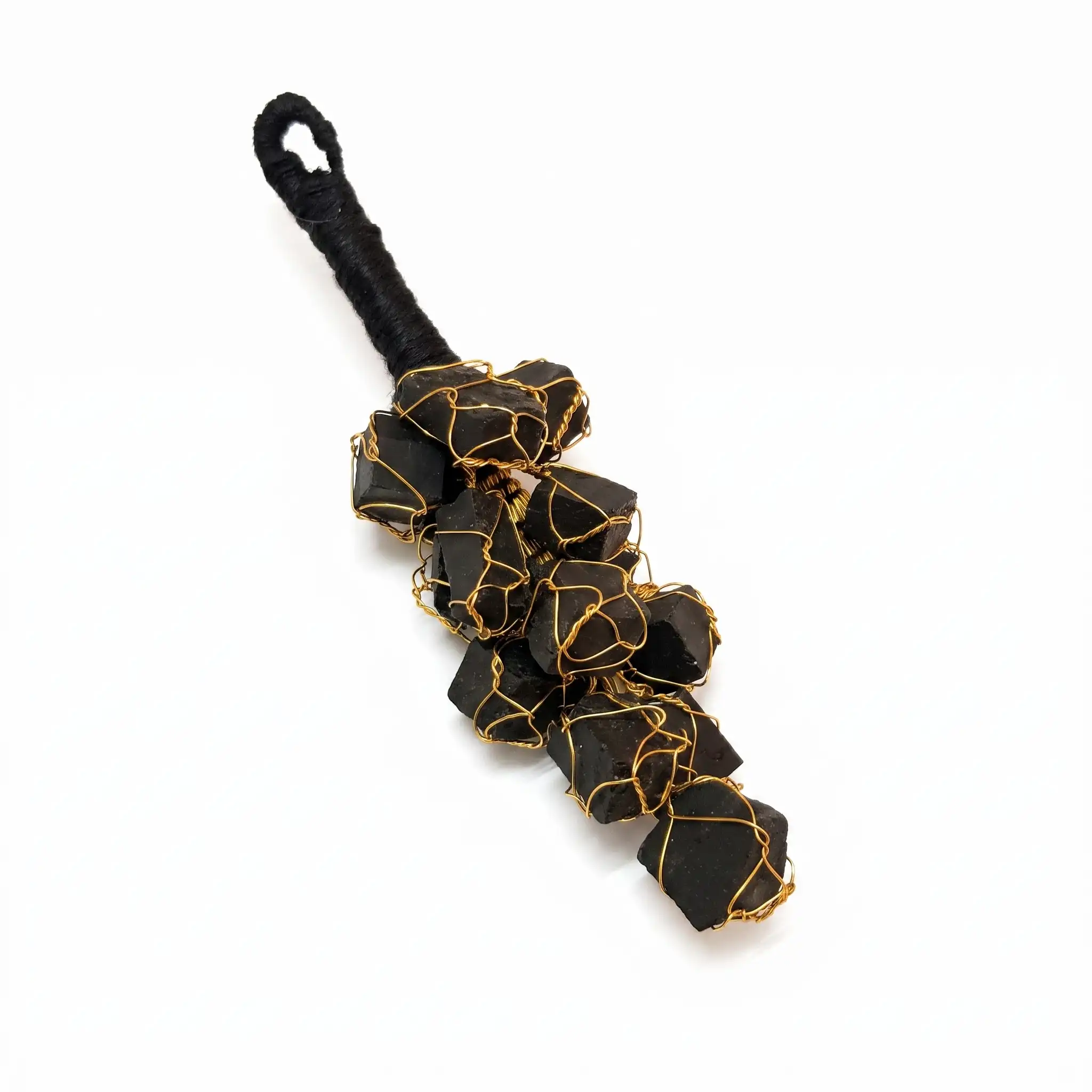 Raw Black Tourmaline Evil Eye Protection Car & Wall Hanging Charm